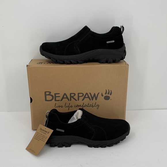 BearPaw Shoes - BearPaw Max slip-on loafer shoe chunky black suede leather hiking women new 9.5